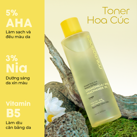 Toner Hoa Cúc Niaciamide 3% và AHA MILAGANICS 240ml