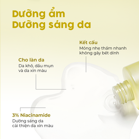 Toner Hoa Cúc Niaciamide 3% và AHA MILAGANICS 240ml