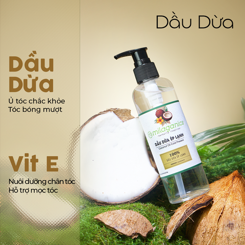 [MUA 1 TẶNG 1] Dầu Dừa Hữu Cơ Ép Lạnh Nguyên Chất MILAGANICS 250ml