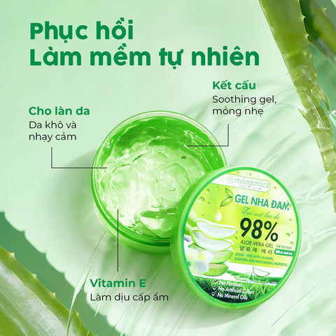 [MUA 1 TẶNG 1 GEL NHA ĐAM 150ML] Gel Nha Đam MILAGANICS 300g