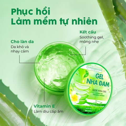 [MUA 1 TẶNG 1 GEL NHA ĐAM 150ML] Gel Nha Đam MILAGANICS 300g