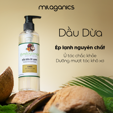 [MUA 1 TẶNG 1] Dầu Dừa Hữu Cơ Ép Lạnh Nguyên Chất MILAGANICS 250ml