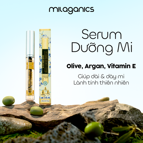 [MUA 1 TẶNG 1] Serum Dưỡng Mi Dầu Olive Argan Nguyên Chất MILAGANICS 5ml