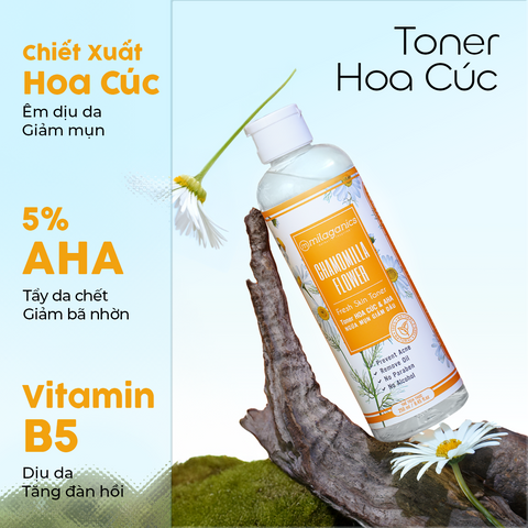 [MUA 1 TẶNG 1] Toner Hoa Cúc & AHA 5% MILAGANICS 250ml