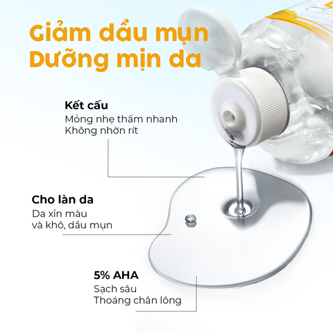 [MUA 1 TẶNG 1] Toner Hoa Cúc & AHA 5% MILAGANICS 250ml