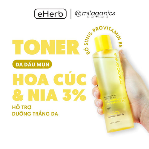 Toner Hoa Cúc Niaciamide 3% và AHA MILAGANICS 240ml
