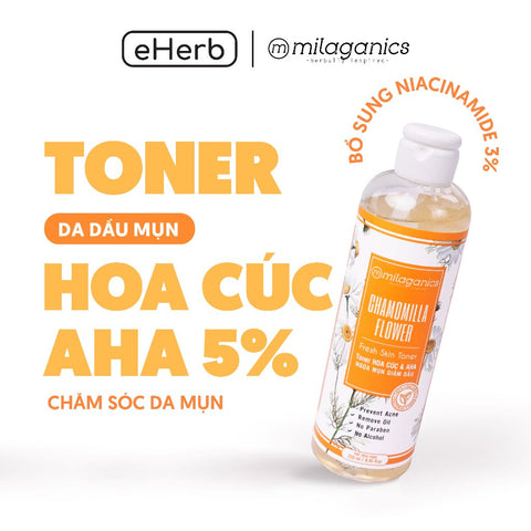 Toner Hoa Cúc & AHA 5% MILAGANICS 250ml